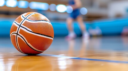 Naklejka premium Basketball on Court