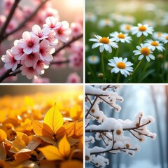 Stunning Seasonal Collage: Spring Summer Autumn Winter