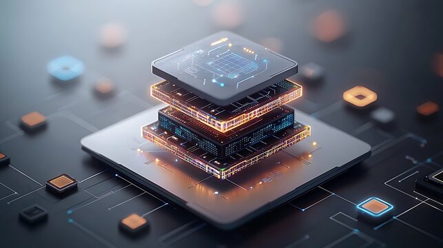 Stacked circuit boards with glowing components
