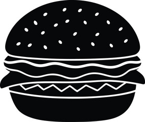 hamburger with toppings on white background  .eps