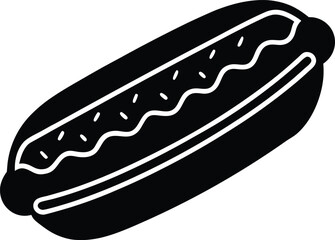 hotdog in bun on white background