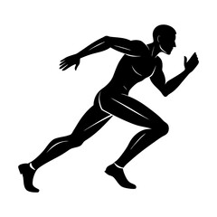 Running Man Silhouette vector illustration
