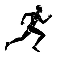 Obraz premium Running Man Silhouette vector illustration