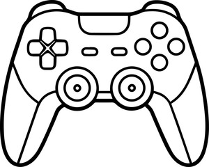 video game controller icon vector illustration line art