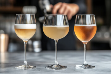 Bartender training session demonstrating cocktail mixing techniques at a hospitality school