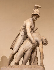 FLORENCE, ITALY - MARCH 17, 2025: The sculpture - Menelaus supporting the body of Patroclus -...