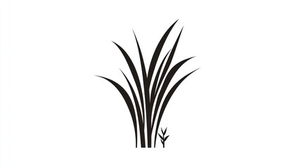 Obraz premium Abstract black grass illustration, simple design, botanical art, nature background, graphic element, vector image, use for logo, website, poster