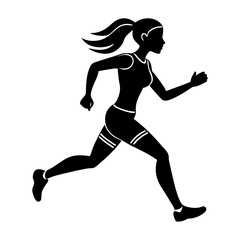 Running Girl Silhouette vector illustration