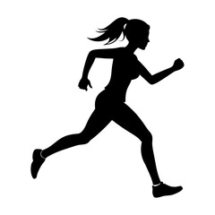 Running Girl Silhouette vector illustration