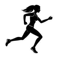 Running Girl Silhouette vector illustration