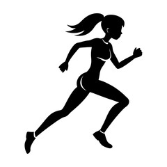 Running Girl Silhouette vector illustration
