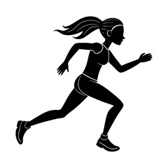 Running Girl Silhouette vector illustration