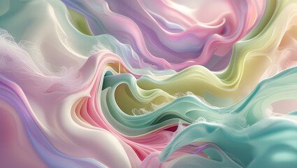 Obraz premium Surreal abstract background with melting shapes, dreamlike forms, and a mix of pastel and neon colors 