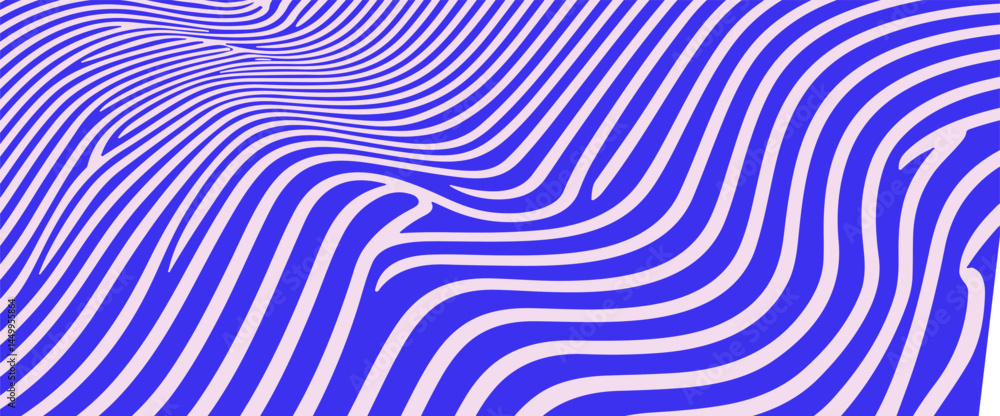 Aufkleber dynamic blue and white vector art featuring wavy, hypnotic lines. the abstract pattern creates an op