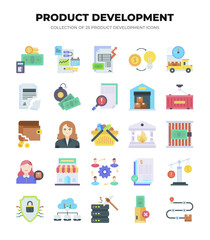 Product Development Icons. 25 Flat Icons for Business Planning and Strategy