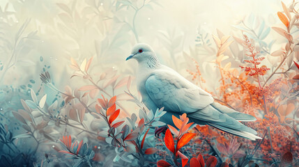 illustration of white dove 
