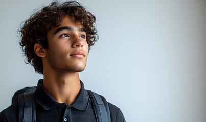 Obraz premium Confident young student holding laptop against Indian background representing education, technology, and youth empowerment 