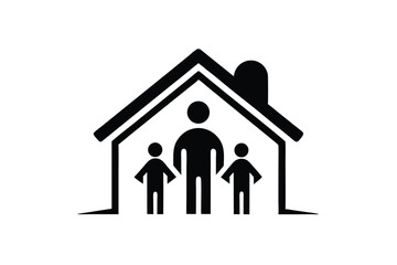 Family Home Icon Black Silhouette