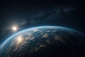 Earth sunrise universe galaxy stars