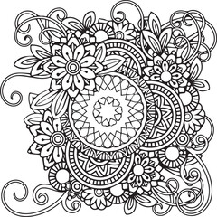 Beautiful flower art and mandala vector design
