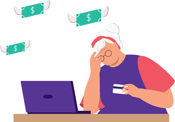 One Anxiety Elderly Woman Lost Her Money To A Credit Card Scam.