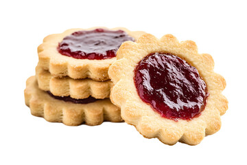 a stack of cookies with jam