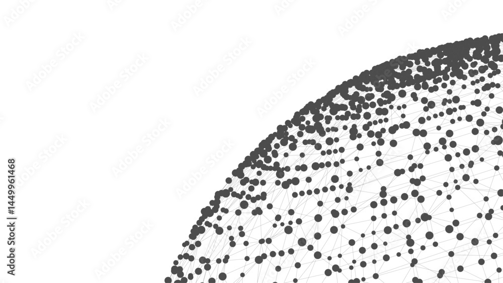 Aufkleber Technology background with copy space. Abstract sphere. Dots connected by lines. Minimalist mesh. Abstract polygonal shape.
