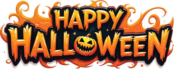Halloween Event, Typography, Festive Design, Graphic Art, Spooky Atmosphere, Front View, Bold and Energetic Theme