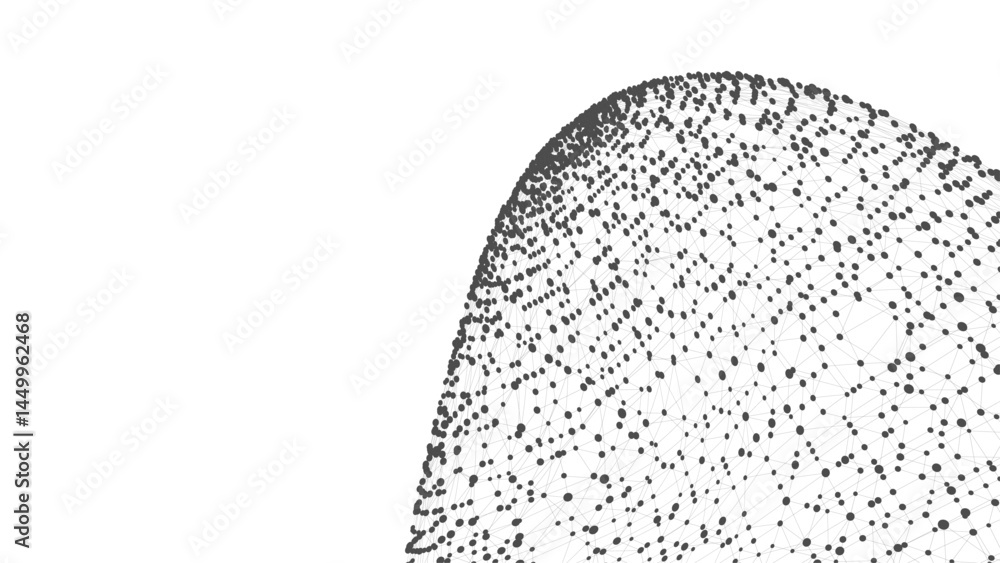 Aufkleber Technology background with copy space. Abstract shape. Dots connected by lines. Minimalist mesh. Abstract polygonal shape.
