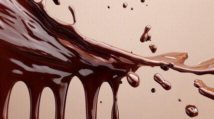A Symphony of Chocolate Motion: A Collage of Dynamic Chocolate Splashes Frozen in Time, Showcasing the Liquid's Richness and the Artistry of a Delicious Collision.