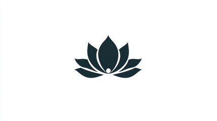 Obraz premium Elegant lotus flower silhouette, simple graphic design, possible use in logo or symbol