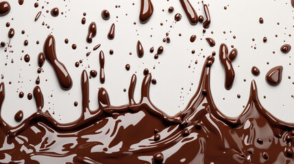 A Symphony of Chocolate Motion: A Collage of Dynamic Chocolate Splashes Frozen in Time, Showcasing the Liquid's Richness and the Artistry of a Delicious Collision.