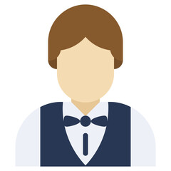 Bartender Flat Icon, Solid Color Flat Icon Symbol