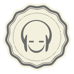 Music themed round icons with beige base color