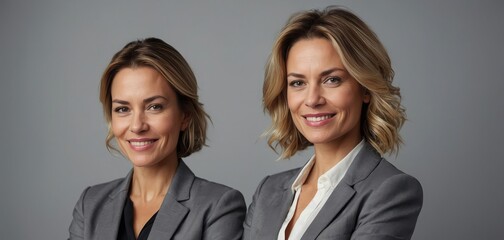 Smiling Mid-Adult Female with Arms Crossed, Wearing Gray Blazer
