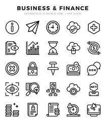 Business & Finance icons set for website and mobile site and apps.