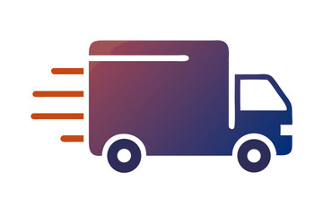 Fototapeta premium Fast shipping delivery truck flat icon for apps and&nbsp;websites
