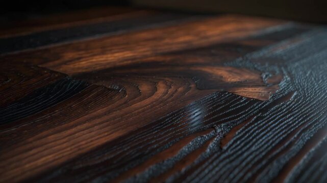 Surface texture of dark varnished wood.
