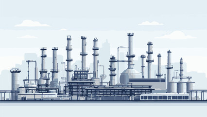 oil refinery at night