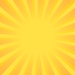 Yellow banner with Sun rays, lines background, light