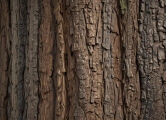 Obraz premium Rough tree bark texture, deep browns and grays, horizontal, earth