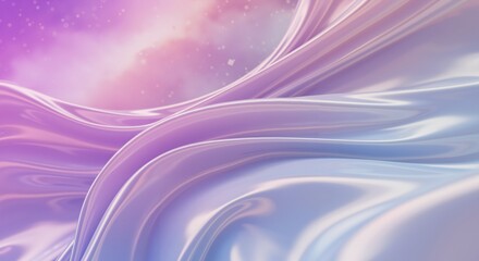 Ethereal Waves of Silk: A Dreamlike View of Lavender and Lilac Textures Flowing in an Otherworldly Space Landscape