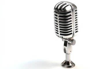 Fototapeta premium Vintage silver microphone isolated