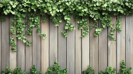 wooden fence with lush green ivy