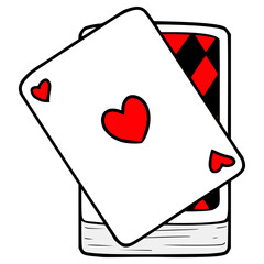 deck of cards illustration hand drawn isolated vector