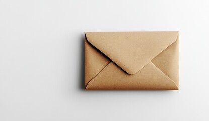 Brown Envelope On White Background Perfect For Business Correspondence And Personal Letters With Minimalist Style