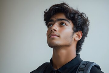 Indian student with laptop showing confidence, digital learning, and modern education in culturally rich setting
