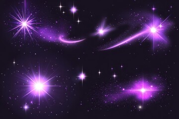 Fototapeta premium An abstract glowing light effect with stars illuminating the scene, creating a visually captivating and atmospheric ambiance.