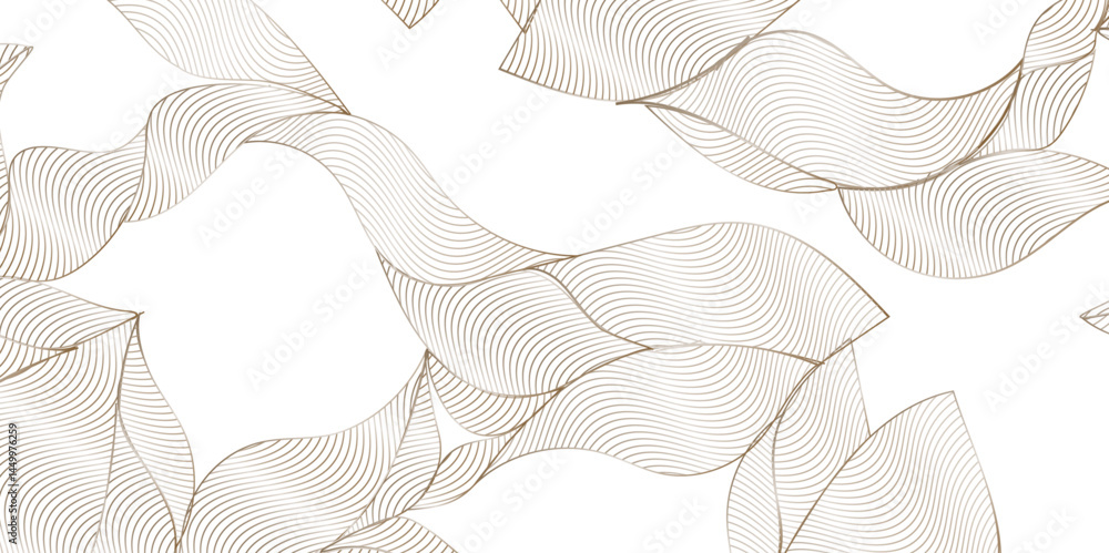 Poster abstract vector gold floral waves background. elegant abstract background featuring glimmering golde