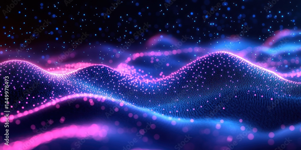 Aufkleber abstract colorful waves of light creating a surreal illusion of movement and depth in a digital land